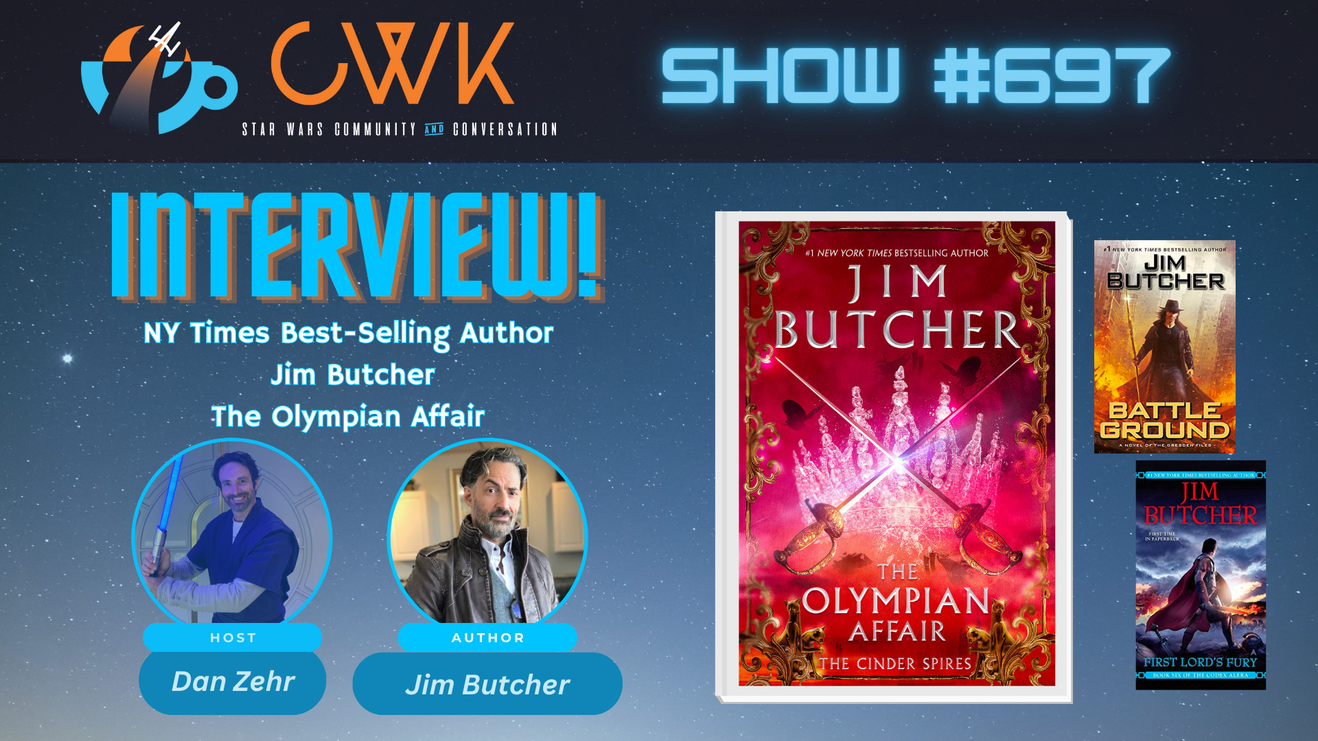 CWK Show #697: The Olympian Affair Author Jim Butcher - Coffee With Kenobi